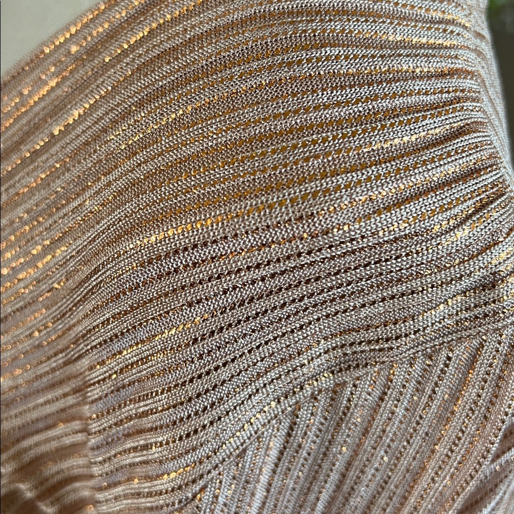 *BRAND NEW * Elegant Metallic Copper Long-Sleeve Dress - Picture 3 of 4